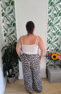Pantalon léopard en gaze de coton
