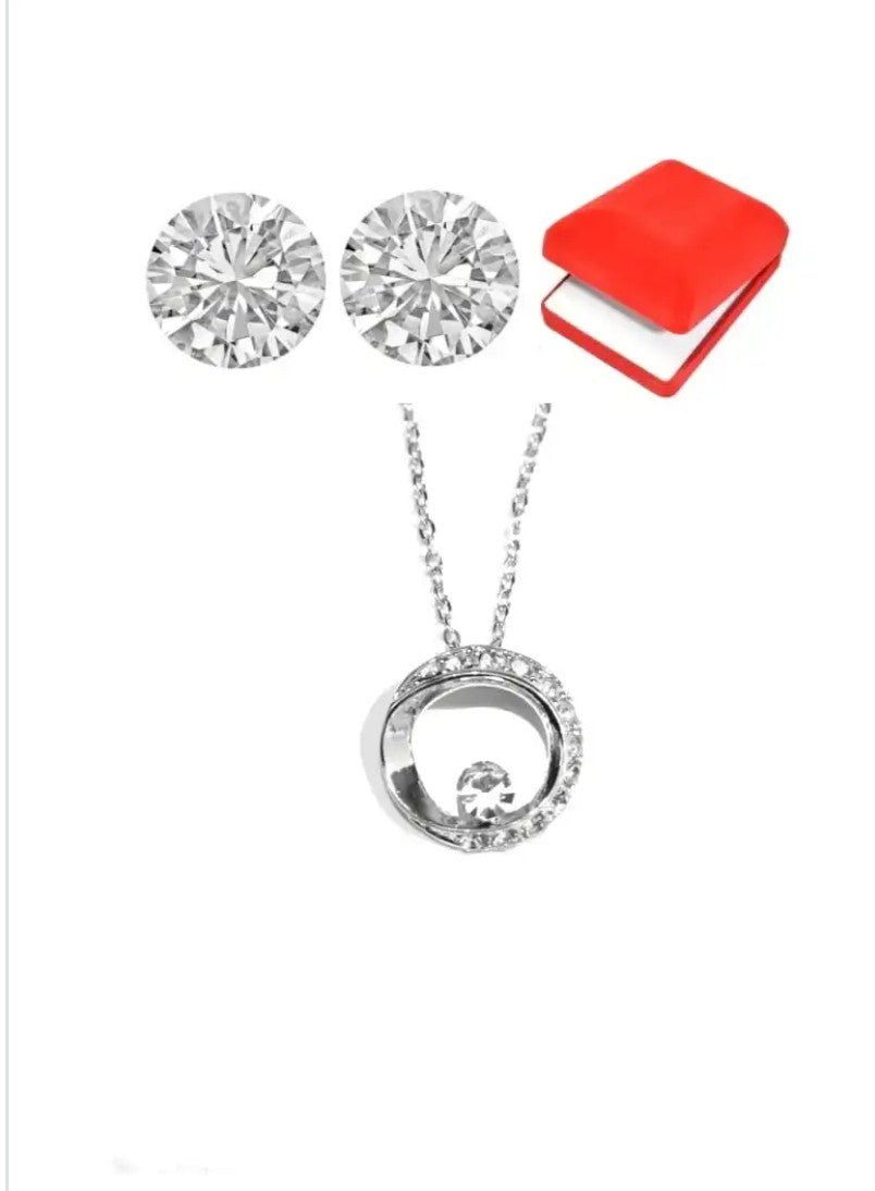Coffret collier boucles d'oreilles en acier inoxydable