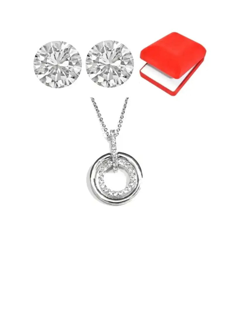 Coffret collier, boucle d'oreille en acier inoxydable