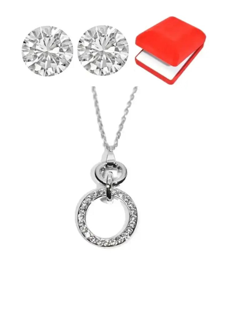 Coffret collier, boucles d'oreilles en acier inoxydable