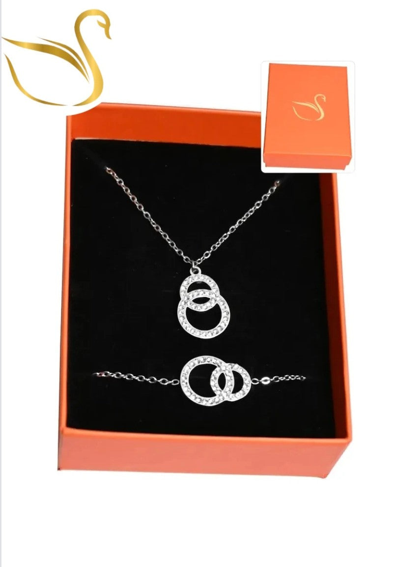 Coffret collier bracelet en acier inoxydable